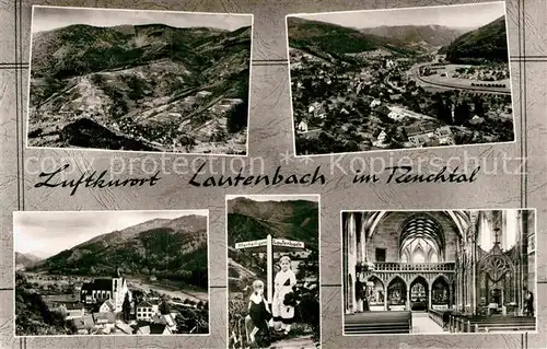 AK / Ansichtskarte Lautenbach Renchtal Panoramen Wegweiser Kirche Kat. Lautenbach