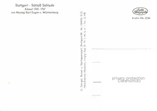 AK / Ansichtskarte Stuttgart Fliegeraufnahme Schlo? Solitude Kat. Stuttgart