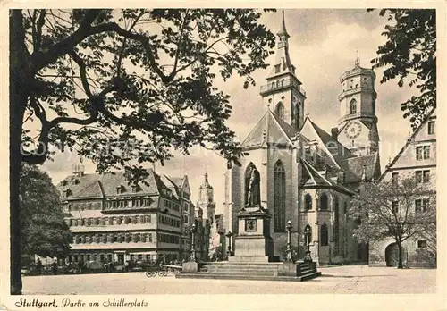 AK / Ansichtskarte Stuttgart Schillerplatz Kat. Stuttgart