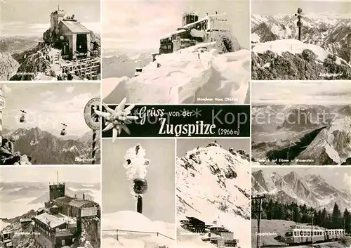 AK / Ansichtskarte Zugspitze Muenchner Haus Zugspitzbahn Schneeferner Haus Gipfelkreuz Kat. Garmisch Partenkirchen