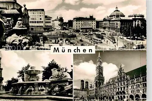 AK / Ansichtskarte Muenchen Karlsplatz Frauenkirche Rathaus Wittelsbacher Brunnen Kat. Muenchen