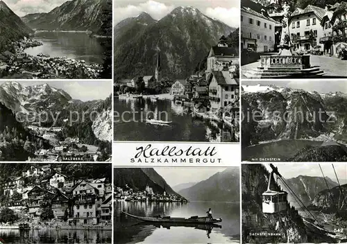 AK / Ansichtskarte Hallstatt Salzkammergut Dachsteinbahn Dachstein Denkmal Salzberg Panorama Kat. Hallstatt