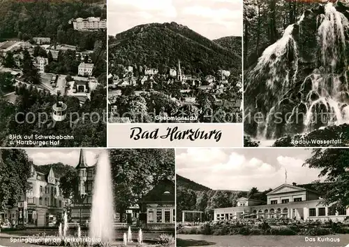 AK / Ansichtskarte Bad Harzburg Schwebebahn Harzburger Hof Radau Wasserfall Kurhaus  Kat. Bad Harzburg