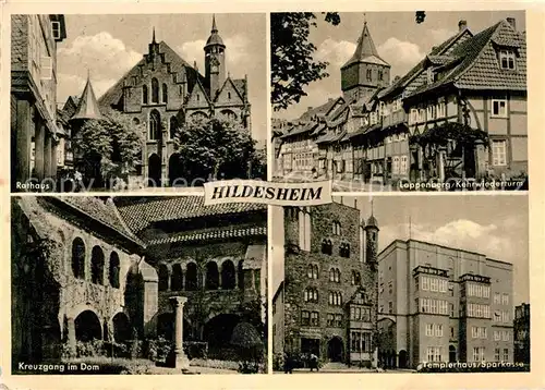 AK / Ansichtskarte Hildesheim Rathaus Lappenberg Kehrwiederturm Kreuzgang Dom Templerhaus Kat. Hildesheim