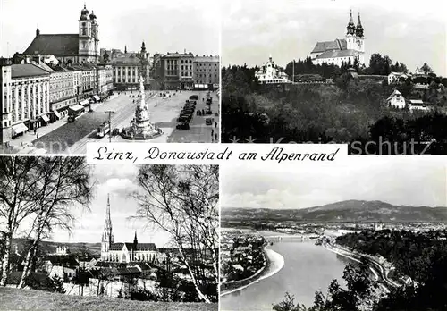 AK / Ansichtskarte Linz Donau Marktplatz Denkmal Schloss Kirche  Kat. Linz