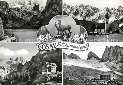 AK / Ansichtskarte Gosau Oberoesterreich Gosausee Gablonzer Huette Adamek Huette Kat. Gosau Salzkammergut