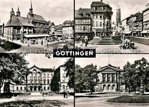 AK / Ansichtskarte Goettingen Niedersachsen Marktplatz Rathaus Gaenselieselbrunnen Sankt Jacobi Theater Kat. Goettingen