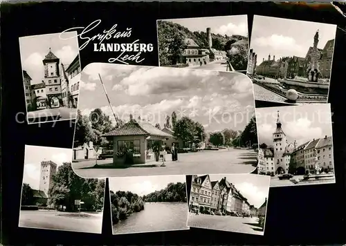 AK / Ansichtskarte Landsberg Lech Stadttor Turm Brunnen Grenze Kat. Landsberg am Lech