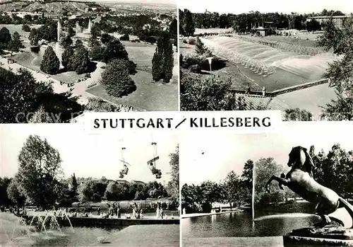 AK / Ansichtskarte Stuttgart Killesberg Pferdestatue Park Wasserspiele Kat. Stuttgart