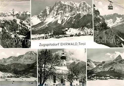 AK / Ansichtskarte Ehrwald Tirol Zugspitzdorf Seilbahn Kirche 