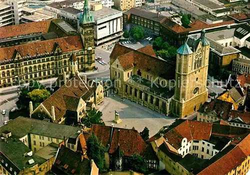 AK / Ansichtskarte Braunschweig Burgplatz und Rathaus Fliegeraufnahme Kat. Braunschweig