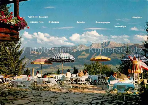 AK / Ansichtskarte Sonthofen Oberallgaeu Kur und Sporthotel Allgaeuer Berghof Restaurant Terrasse Alpenpanorama Kat. Sonthofen
