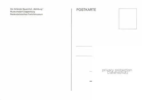 AK / Ansichtskarte Cloppenburg Artlaender Bauernhof Wehlburg Freilichtmuseum Kat. Cloppenburg
