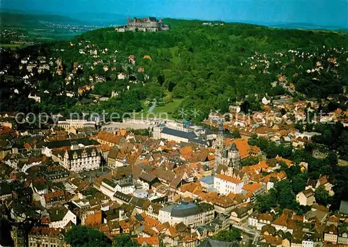 AK / Ansichtskarte Coburg mit Veste Marktplatz Morizkirche Ehrenburg Landestheater Hofgarten Naturmuseum Fliegeraufnahme Kat. Coburg