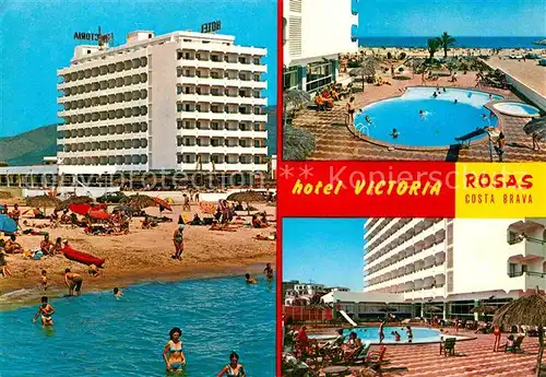 AK / Ansichtskarte Rosas Costa Brava Cataluna Hotel Victoria Swimming Pool Strand Kat. Alt Emporda