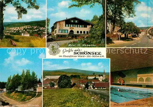 AK / Ansichtskarte Schoensee Hotel St. Hubertus Schwimmbad Kat. Schoensee
