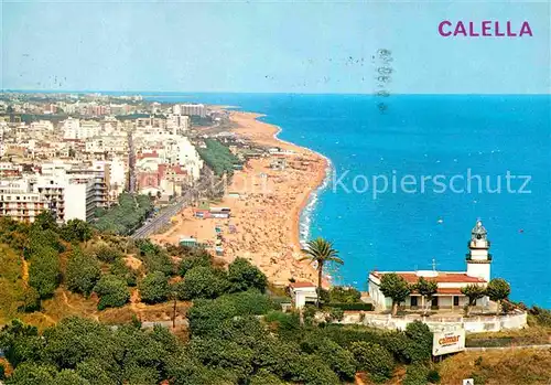 AK / Ansichtskarte Calella Fliegeraufnahme Strand Leuchtturm Kat. Barcelona