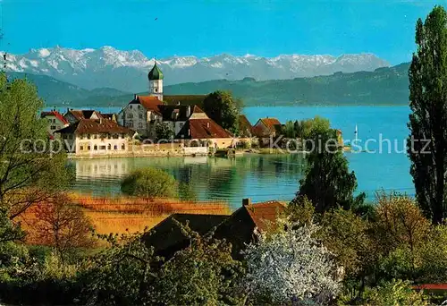 AK / Ansichtskarte Wasserburg Bodensee Halbinsel Kirchenpartie Kat. Wasserburg (Bodensee)