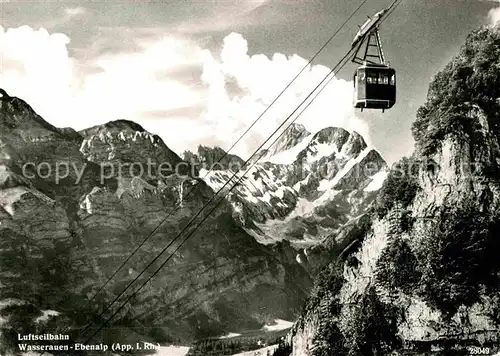 AK / Ansichtskarte Seilbahn Wasserauen Ebenalp Seealpsee Meglisalp Faehlentuerme Kat. Bahnen