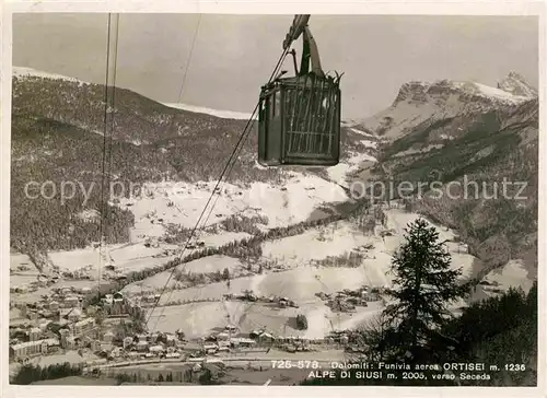 AK / Ansichtskarte Seilbahn Funivia Ortisei Alpe di Siusi Dolomiti  Kat. Bahnen