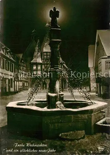 AK / Ansichtskarte Foto Popp Nr. 1717 Weihnachten Neujahr Brunnen  Kat. Fotografie