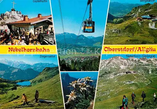 AK / Ansichtskarte Seilbahn Nebelhorn Oberstdorf Bergstation Gipfelhuette  Kat. Bahnen