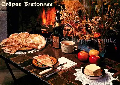 AK / Ansichtskarte Lebensmittel Crepes Bretonnes Recette  Kat. Lebensmittel