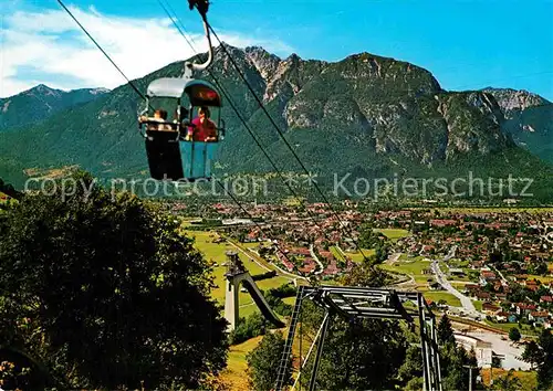 AK / Ansichtskarte Seilbahn Eckbauer Garmisch Partenkirchen Olympiasprungturm Skistadion Kat. Bahnen