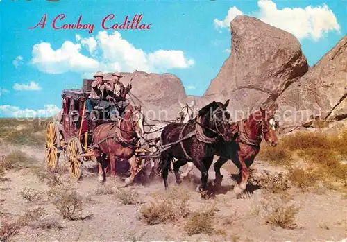 AK / Ansichtskarte Pferdekutschen Cowboy Cadillac  Kat. Tiere