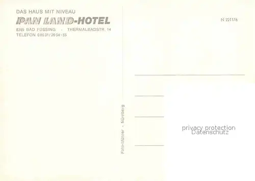 AK / Ansichtskarte Bad Fuessing Pan Land Hotel Kat. Bad Fuessing