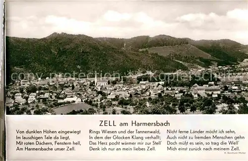 AK / Ansichtskarte Zell Harmersbach Panorama Gedicht Kat. Zell am Harmersbach