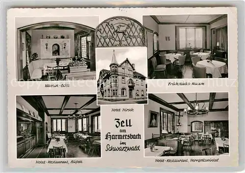 AK / Ansichtskarte Zell Harmersbach Hotel Hirsch Kaminecke Fruehstuecksraum Buefett Herrgottswinkel Kat. Zell am Harmersbach