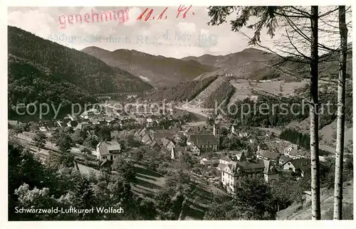 AK / Ansichtskarte Wolfach Panorama Stempel auf AK genehmigt Kat. Wolfach Schwarzwald