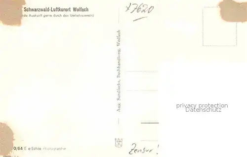 AK / Ansichtskarte Wolfach Panorama Stempel auf AK genehmigt Kat. Wolfach Schwarzwald