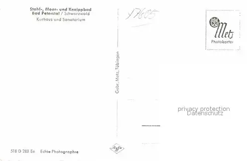 AK / Ansichtskarte Bad Peterstal Griesbach Kurhaus und Sanatorium Kat. Bad Peterstal Griesbach