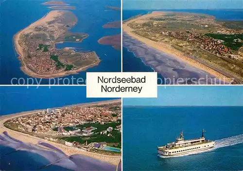 AK / Ansichtskarte Norderney Nordseebad Faehre Fliegeraufnahmen Kat. Norderney