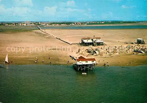 AK / Ansichtskarte St Peter Ording Seebruecke Nordseeheilbad Schwefelbad Fliegeraufnahme Kat. Sankt Peter Ording