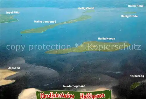 AK / Ansichtskarte Nordfriesland Nordfriesisches Halligmeer Halligen Inseln Fliegeraufnahme Kat. 