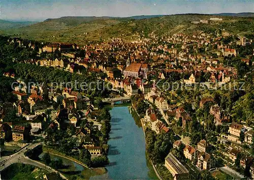 AK / Ansichtskarte Tuebingen Blick von Osten auf Neckar und Schloss Universitaetsstadt Fliegeraufnahme Kat. Tuebingen