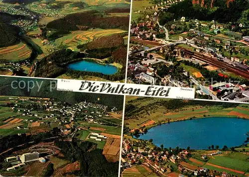 AK / Ansichtskarte Eifel Region Die Vulkan Eifel Daun Gerollten Manderscheid Schalkenmehren Fliegeraufnahmen