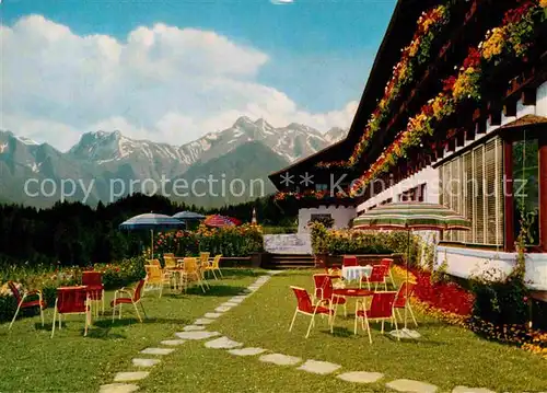 AK / Ansichtskarte Sonthofen Oberallgaeu Allgaeuer Berghof mit Alpe Eck Hoernergebiet Alpenblick Kat. Sonthofen