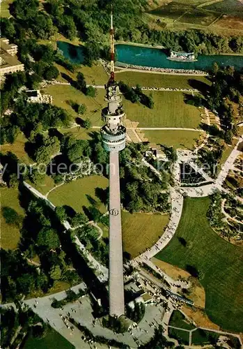 AK / Ansichtskarte Dortmund Westfalenpark Florianturm Aussichtsturm Fernmeldeturm Fliegeraufnahme Kat. Dortmund