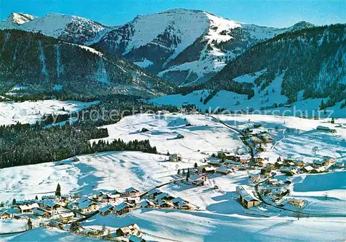 AK / Ansichtskarte Steibis Wintersportplatz Rindalphorn Hochgrat Allgaeuer Alpen Fliegeraufnahme Kat. Oberstaufen