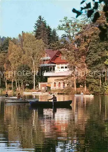 AK / Ansichtskarte Ebnisee Kurhotel Bootfahren Schwaebischer Wald