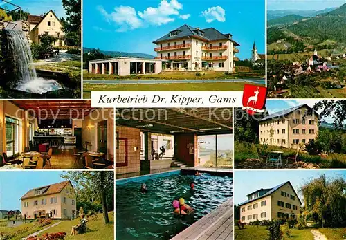 AK / Ansichtskarte Gams Bad Kurhotel Dr Kipper Kurpark Wasserfall Hallenbad Hertahof Gudrunhof Waldhof Kat. Bad Gams