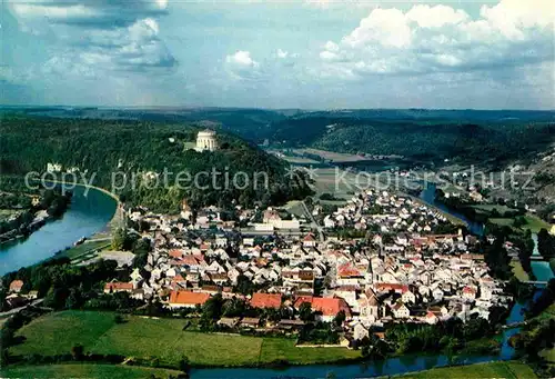 AK / Ansichtskarte Kelheim Stadtbild mit Befreiungshalle Fliegeraufnahme Kat. Kelheim Donau