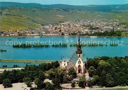 AK / Ansichtskarte Bingen Rhein St Rochuskapelle mit Stadt Ruedesheim Kat. Bingen am Rhein