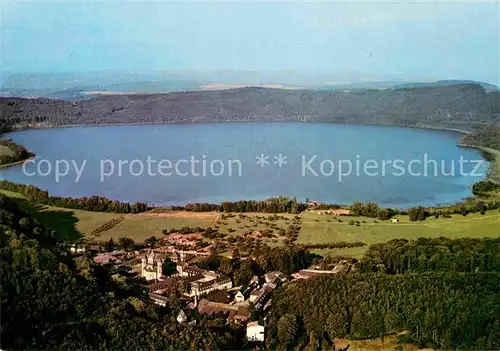 AK / Ansichtskarte Maria Laach Glees Abtei Laacher See Fliegeraufnahme