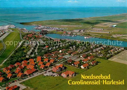 AK / Ansichtskarte Carolinensiel Harlesiel Ostfriesland Luftaufnahme Hafen Feriendorf DBP Kat. Wittmund