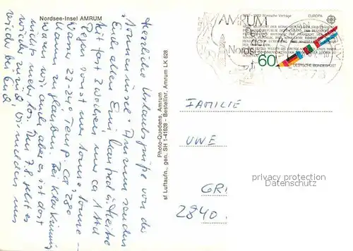 AK / Ansichtskarte Amrum Luftaufnahme Kat. Nebel